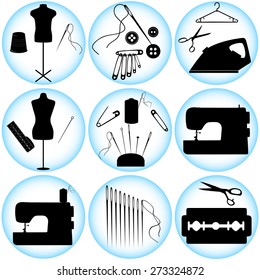 Accessories for sewing , vector illustration background