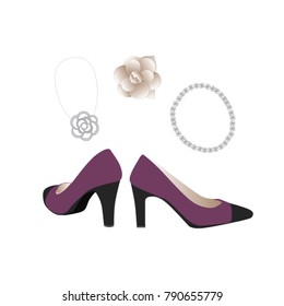 accessories shoes jewelry isolated