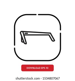 Accessories symbol, eyeglasses outline vector icon