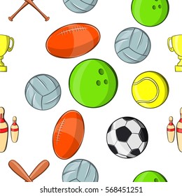 Accessories for training pattern. Cartoon illustration of accessories for training vector pattern for web