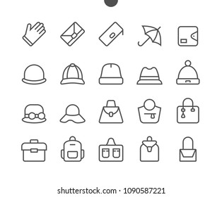 Accessories UI Pixel Perfect Well-crafted Vector Thin Line Icons 48x48 Grid for Web Graphics and Apps. Simple Minimal Pictogram Part 1-3