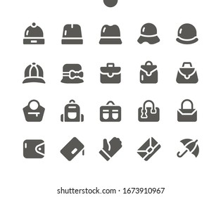Accesorios v1 UI Pixel Perfect Vector de diseño perfecto Iconos sólidos 48x48 listo para 24x24 Grid para gráficos y aplicaciones web. Pictograma mínimo simple