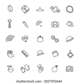 accessories vector outline icons set. Fashion and beauty