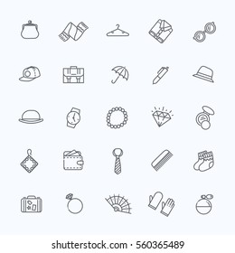 accessories vector outline icons set. Fashion and beauty