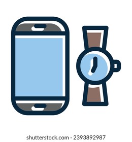 Accesorios Vector Línea Gruesa Llenos Iconos De Colores Oscuros Para Uso Personal Y Comercial.
