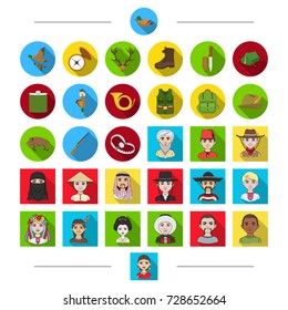 Accessories, weapons, attributes and other web icon in cartoon style. National, nationality, clothing icons in set collection.