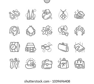 Accessories Well-crafted Pixel Perfect Vector Thin Line Icons 30 2x Grid for Web Graphics and Apps. Simple Minimal Pictogram