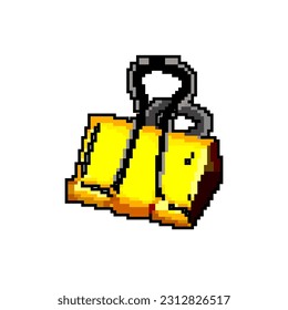 accessory binder clip game pixel art retro vector. bit accessory binder clip. old vintage illustration