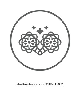 Accessory, brooches, crystal icon. Gray vector graphics.