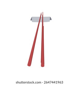 acessórios de apoio de chopstick. porcelana de bambu, metal de madeira, decoração cozinha acessório de apoio de chopstick. símbolo isolado vetor ilustração