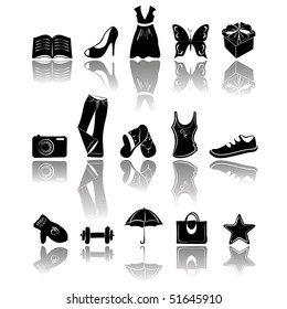 accessory & clothes icons, vector