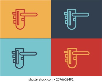 Accessory Door Handle Logo Template, Simple Flat Icon Of design,door,handle