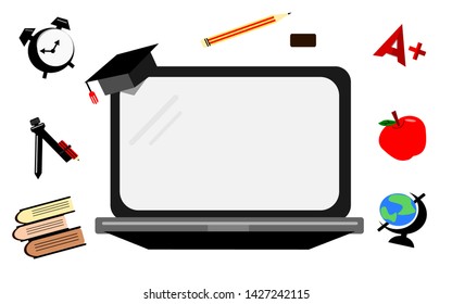 Accessory of Education with laptop