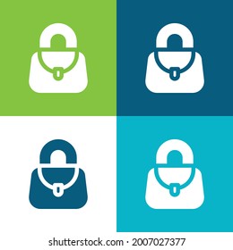 Accessory Flat four color minimal icon set