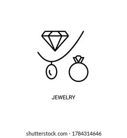 Accessory, gem, jewelry store simple thin line icon vector illustration