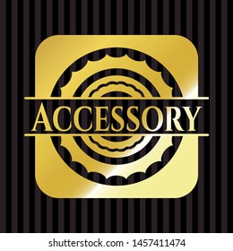 Accessory golden emblem. Vector Illustration. Detailed.