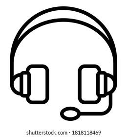 Accessory headset icon. Outline accessory headset vector icon for web design isolated on white background