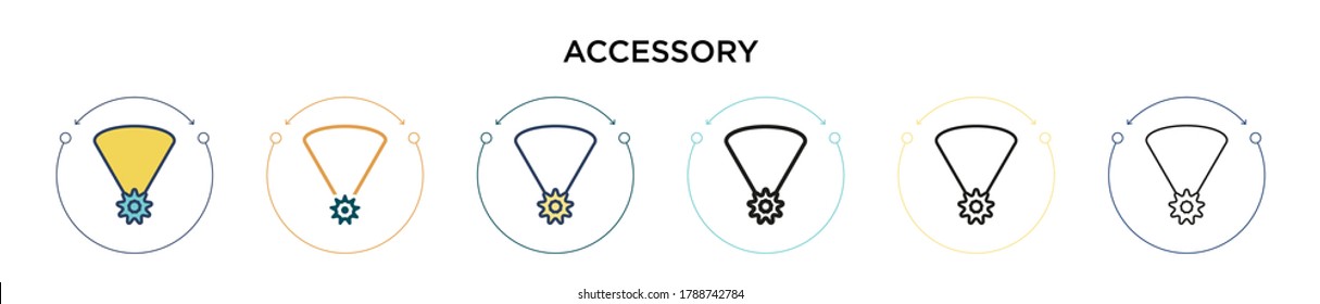 Accessory icon in filled, thin line, outline and stroke style. Vector illustration of two colored and black accessory vector icons designs can be used for mobile, ui, web