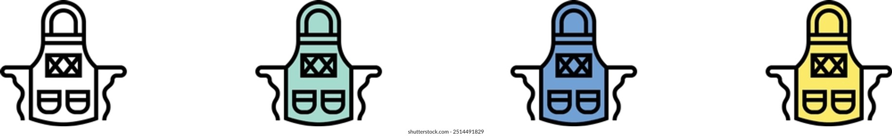 accessory icon. Outline, Green, Blue and Yellow Style Design Isolated On White Background