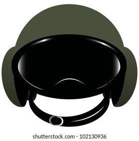 Accessory motorcycle - helmet with goggles. Vector illustration.