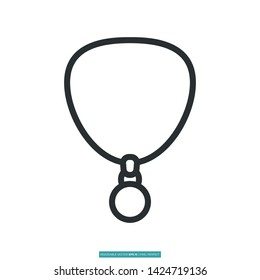 Accessory (Necklace) Icon Vector Illustration Logo Template