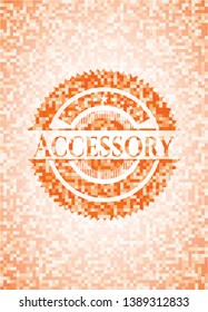 Accessory orange mosaic emblem. Vector Illustration. Detailed.