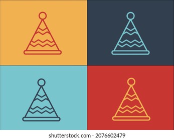 Accessory Party Hat Logo Template, Simple Flat Icon Of hat,party,cone