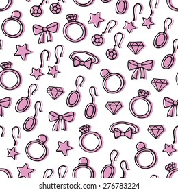 accessory pink girl vector seamless pattern. fashion  background