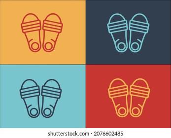 Accessory Sandals Logo Template, Simple Flat Icon Of sandals,style,fashion