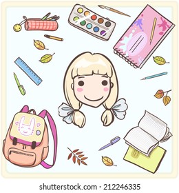 accessory set for the schoolgirl