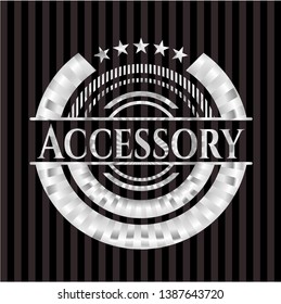 Accessory silver emblem or badge. Vector Illustration. Mosaic.