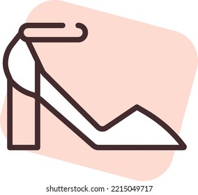 Accessory stylish heels, illustration, vector on white background.