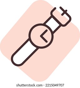 Reloj accesorio, ilustración, vector sobre fondo blanco.