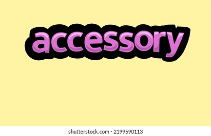 ACCESSORY writing vector design on a yellow background very simple and very cool
