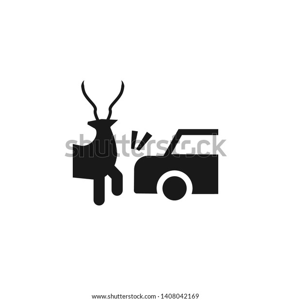 Accident, animal, car, collision,\
deer icon - Vector. Insurance concept vector\
illustration.
