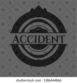Accident black emblem. Vector Illustration. Detailed.