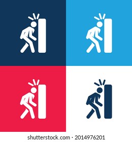 Accident blue and red four color minimal icon set