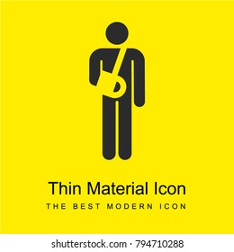 Accident bright yellow material minimal icon or logo design