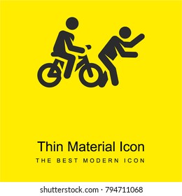 Accident bright yellow material minimal icon or logo design