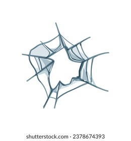 accident broken glass cartoon. window black, crime texture, impact fracture accident broken glass sign. isolated symbol vector illustration