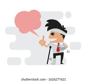 Accident Car. Businessman. vector illustration