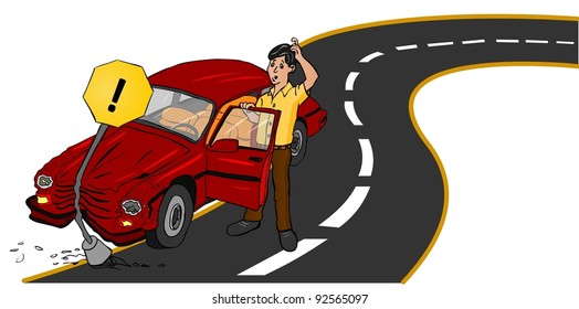 Camión de accidentes en carretera