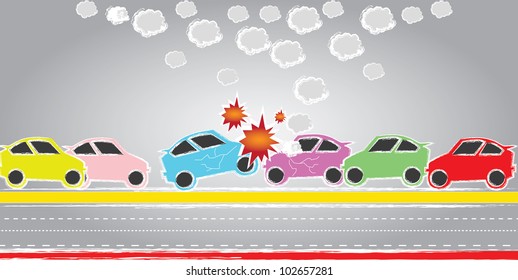 Accident cartoon ,Vector