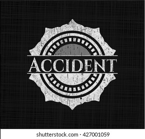 Accident chalkboard emblem written on a blackboard