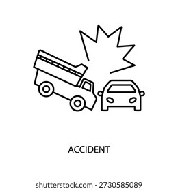 accident concept line icon. Simple element illustration. accident concept outline symbol design.