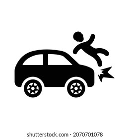 Accident, crash icon. Black vector graphics.