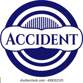 Accident with denim texture