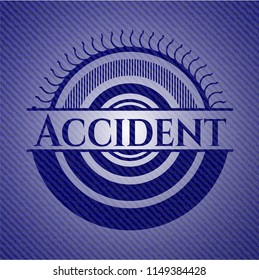 Accident emblem with jean background