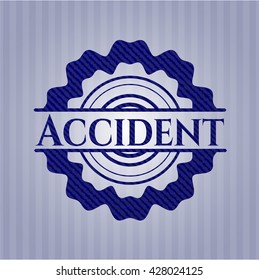 Accident emblem with jean background