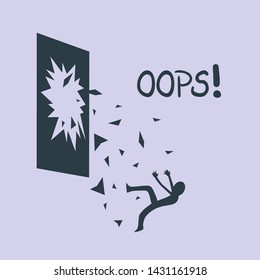 Accident falling through broken window draw